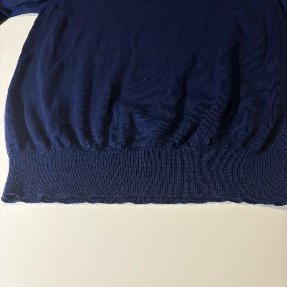 Black Brown 1826 Men's Navy Crewneck Sweater, 100% Italian Marino wool, Sz L - Picture 9 of 9